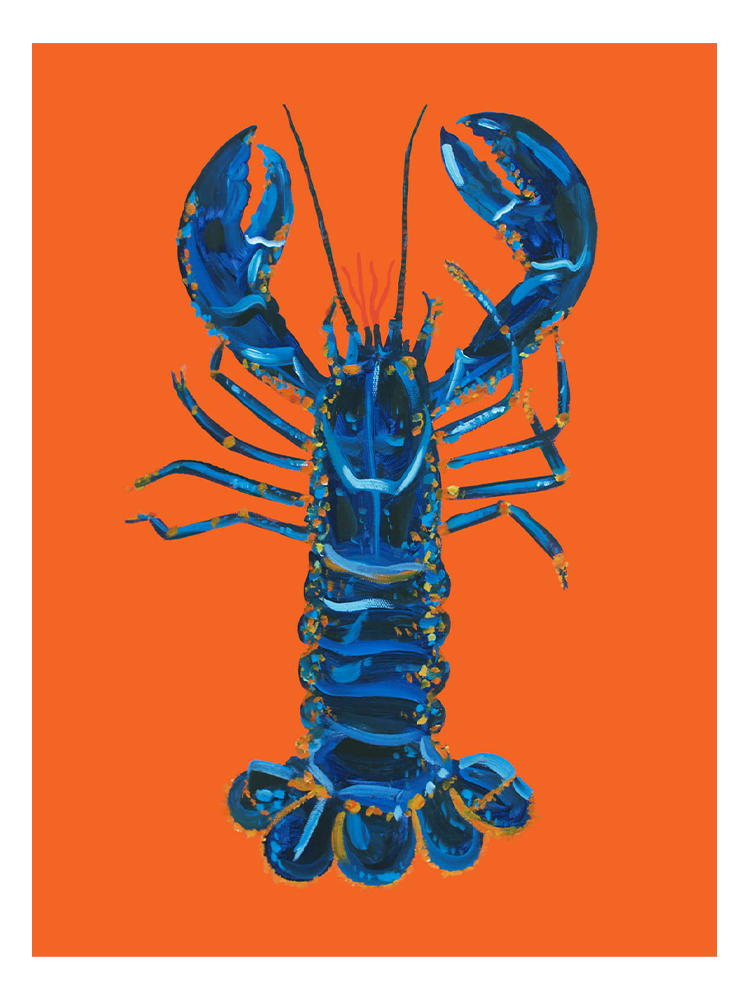 Orange Lobster Art Print Alice Straker